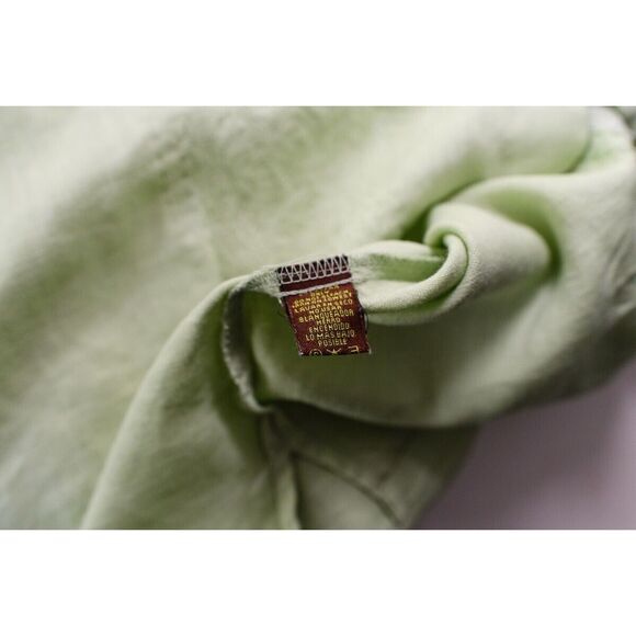 Havana Nines Mens XL linen Green Short Sleeve Button-Up Shirt Guayabera wedding - Picture 7 of 7